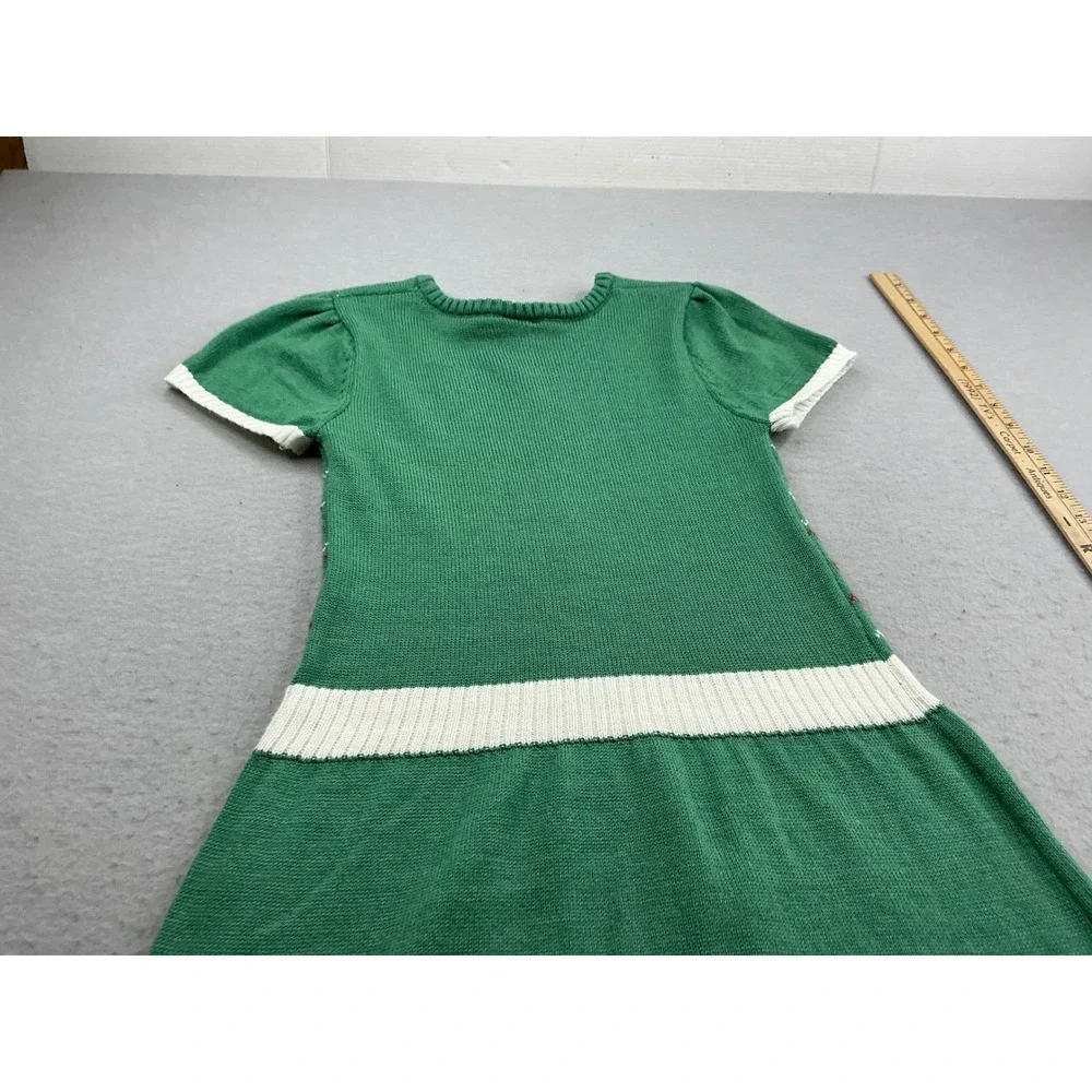 Star Wars Grogu Baby Yoda Holiday Sweater Dress Faux Fur Trim XL 14-16 Green